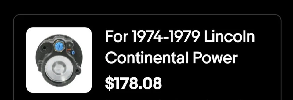 Bomba de dirección asistida sin depósito para Lincoln Continental 1975  Foto 1 de 1