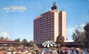 Hotel Sahara People Pool Las Vegas Nevada 1963 Werbe Postkarte - Bild 1 von 2