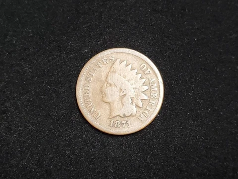 1871 Indian Head Cent VG 50321 Cover