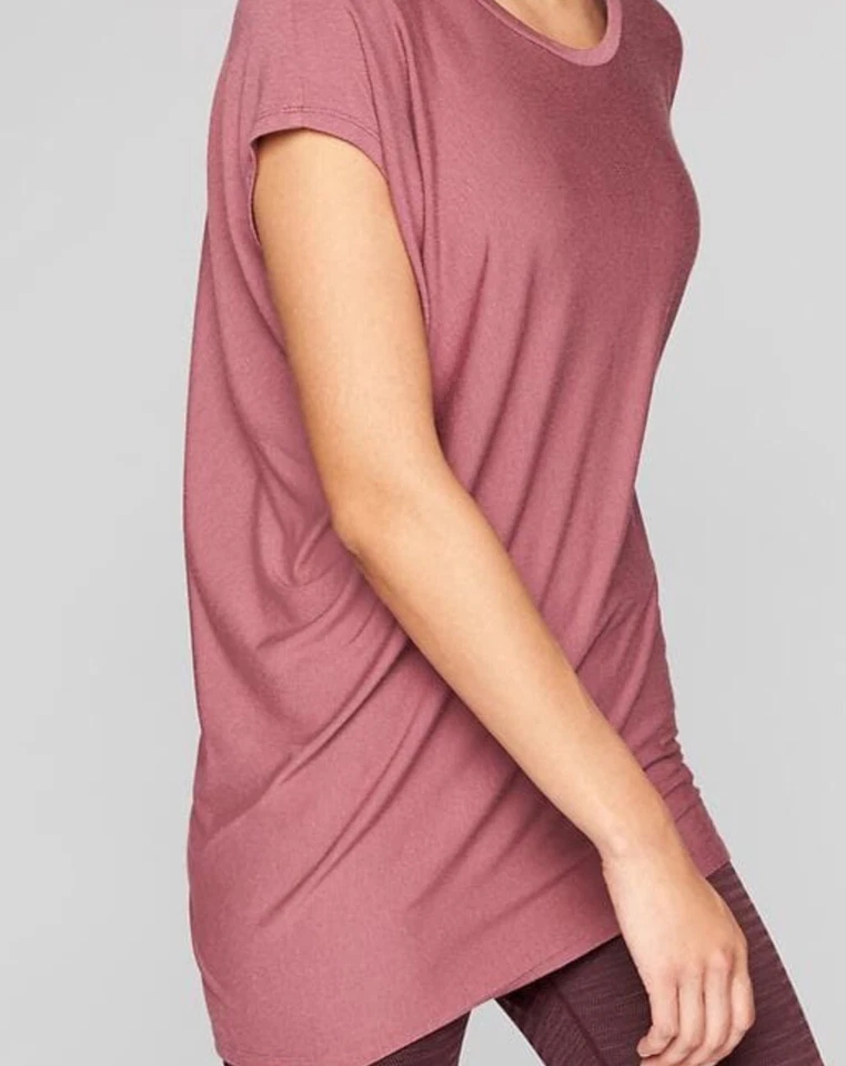 Топ Athleta женский размер XXS Cloudlight расслабленный асимметричный розовато-лиловый 868804 - Изображение 1 из 4