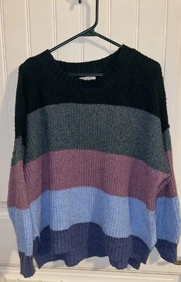 Suéter DE COLECCIÓN American Eagle Mujer XL XLarge Rayas Damas Púrpura Azul Foto 1 de 4