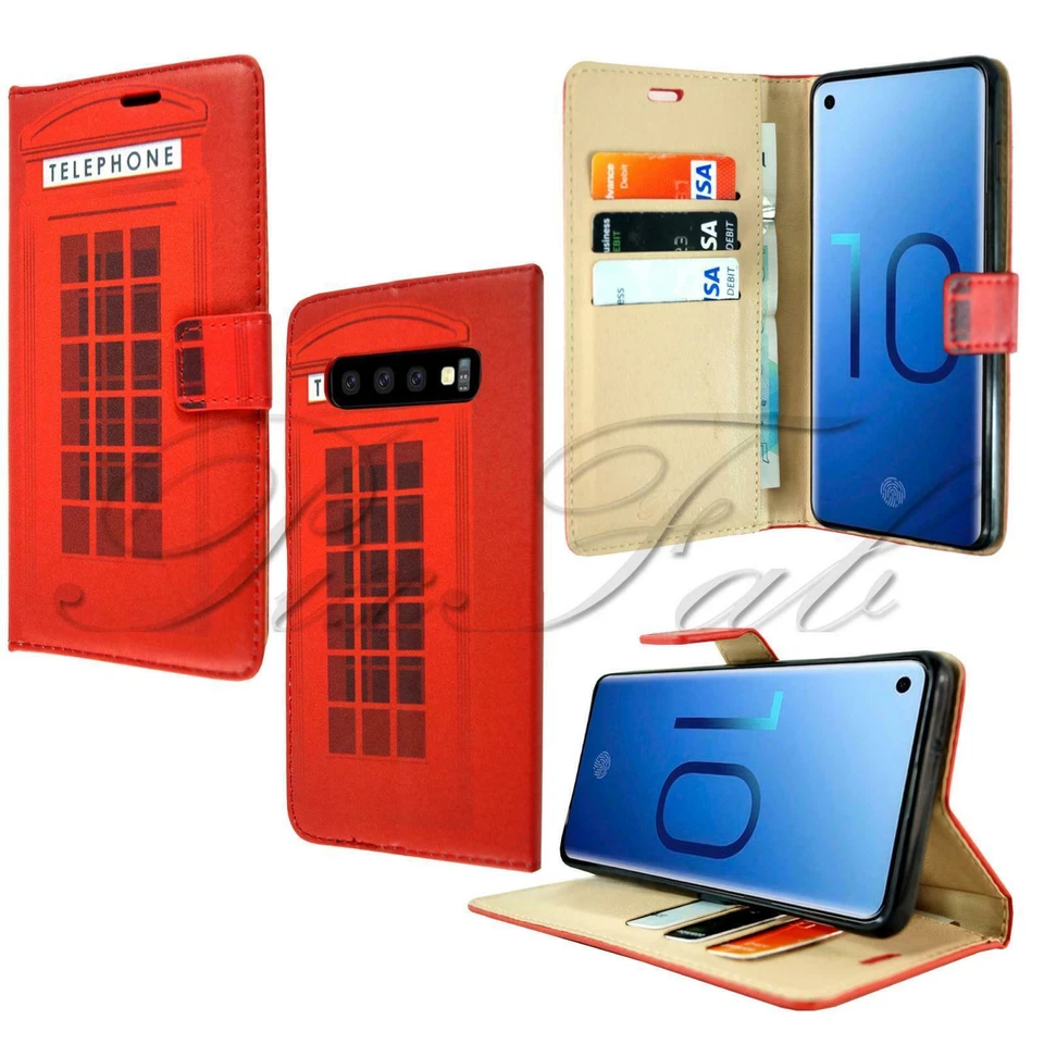 For Samsung Apple Huawei - Premium Telephone Booth Stand Wallet Phone Case Cover - Image 1 of 1