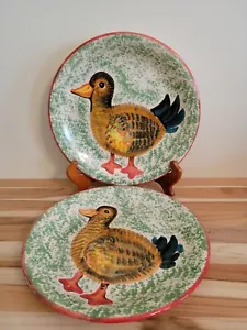 2pz Harrods 10 1/2" Piatti da Cena in Ceramica Fatti a Mano Made ITALY - Foto 1 di 7
