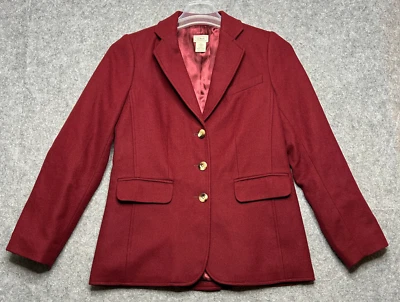 Blazer LL Bean para mujer talla 6 rojo regular lana cachemir clásico atemporal suave vacaciones Foto 1 de 4