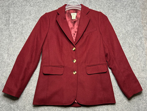 VALENTINO Blazer LL Bean donna 6 reg rosso lana cashmere classico senza tempo morbido versatile divertente