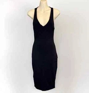 Kookai Women's retro design black slinky jersey bodycon mini dress 1/S/8-10 (808 - Picture 1 of 10