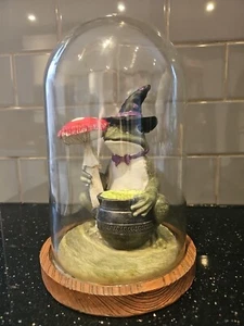 NEW TK Maxx Large Spooky Frog Toadstool Cauldron Witches Hat Glass Dome Cloche - Picture 1 of 6