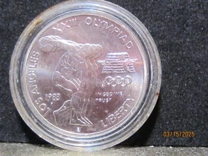 Capsuled Commemorative 90% Silver Dollar $1 No box/COA 1983 P Olympiad LA Discus - Picture 1 of 2