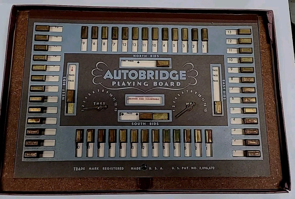 Antique AUTOBRIDGE Bridge Game  Playing Board With 12 Sheets Instructions & Box - Image 1 of 3