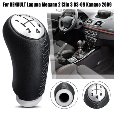 Pomo de cambio de marchas de 5 velocidades para Renault Laguna Megane II Clio III Scenic II Kangoo Foto 1 de 4