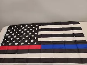 USA PATRIOTIC FLAG Thin RED and BLUE line. 3 X 5 POLYESTER FLAG. - Picture 1 of 1