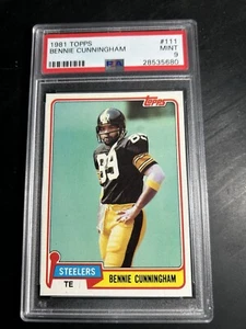 1981 Topps #111 Bennie Cunningham Steelers Mint PSA 9 Pittsburgh Steelers - Picture 1 of 2