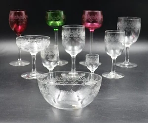 French Baccarat Crystal Sevigne 142 Pieces Glassware Colors Glasses & Servings - Picture 1 of 12