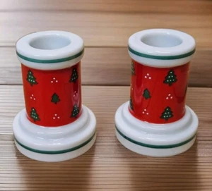 2 WEIHNACHTSKERZENSTÄNDER KERZENKOMPLIMENTE VON CROWNING TOUCH VINTAGE DEKOR JAPAN - Bild 1 von 7