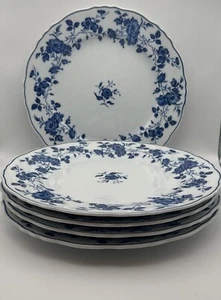 Vintage Royal Meissen Porcelain Dinner Plates (5), Blue And White Floral 1970´s - Picture 1 of 9