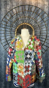 Patchwork Quilt Jacket Vintage with interior sweater sleeve detail - Picture 1 of 23