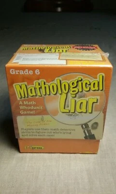 Mathological Liar Math Whodunit Card Game Grade 6 by Edupress New Sealed - Image 1 of 4