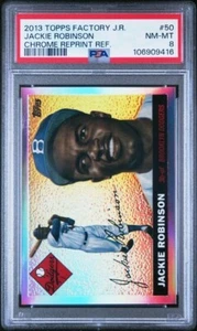 Jackie Robinson 2013 Topps #50 Factory Set Chrome Reprint Refractor PSA 8 - Picture 1 of 2