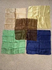 5 fazzoletti da donna vintage Giappone arrotolati a mano in pura seta 16”x16”. (B8) - Foto 1 di 10