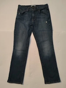 Levis 505 Womens Size 10 M Distressed Whisker Faded Blue Straight Leg Jeans - Picture 1 of 13