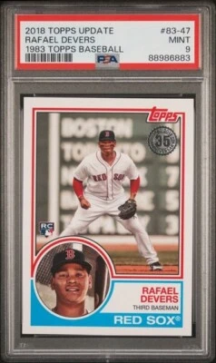 RAFAEL DEVERS 2018 Topps Update 1983 TOPPS BASEBALL #83-47 PSA 9 MINT RC - Image 1 of 2
