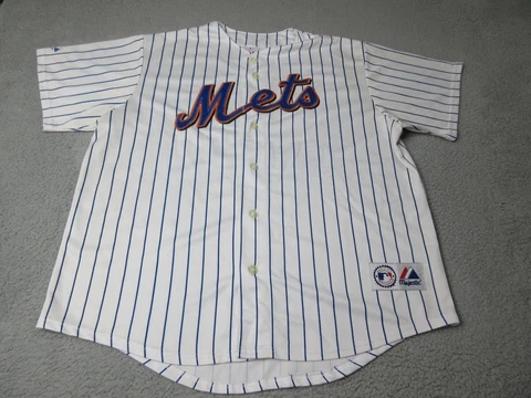 New York Mets Jersey Mens Extra Large White Logo Sewn MLB Baseball Johan Santana Cover
