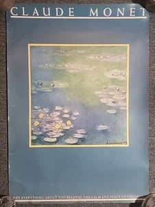 Claude Monet Print Poster 28"x 20“ "Water Lillies At Giverny" Unframed 1981 - Picture 1 of 17