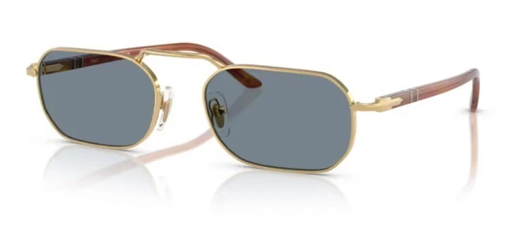 Óculos de sol unissex Persol 0PO1020S 113256 dourado claro Havana/azul claro formato oval - Imagem 1 de 4