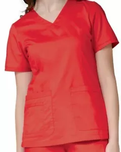 Top scrub donna 1802 fiore curvo scollo a V nuovo Maevn - Foto 1 di 4