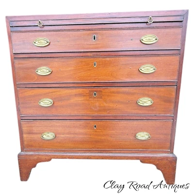Antique chippendale Mahogany bachelors chest dresser drawers bracket ft 33 inch - Image 1 of 4