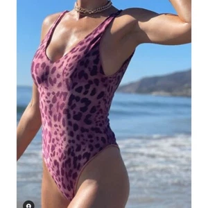 Traje de baño de una pieza Koral Kai ilimitado reversible púrpura leopardo talla S - Imagen 1 de 7