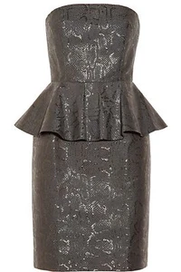 Stella McCartney Snake Print Metallic Jacquard Peplum Dress 44 NWT $1845  - Picture 1 of 5