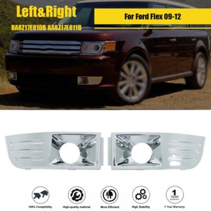 Fog Lights Trim Left Driver&Right Passenger Side Chrome Pair For Ford Flex 09-12 - Picture 1 of 10