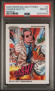 2024 Prizm Rolling Stones MANGA SSP #4 Prizm Charlie Watts! PSA 8 - Picture 1 of 2