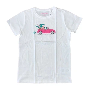 NWT J. Crew Girls' White W/Summer Vacation Car Graphic Cotton Tee - SIZE L - Picture 1 of 10