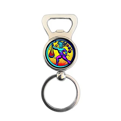 Llavero abridor botellas signo estrella Acuario - arte pop zodiaco regalo para astrología Foto 1 de 2