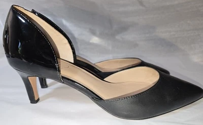 Franco Sarta  Womens Black Leather/Patent Pumps Size 8M - Image 1 of 4