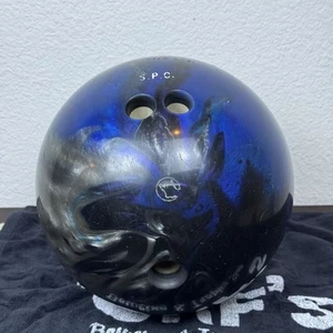 Columbia Bowling Ball Blue Black Swirl 300 White Dot 14.5 lbs w/ Bag Drilled SPC - Picture 1 of 9