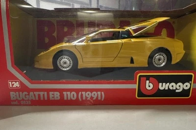 Coche fundido a presión Burago 1/24 Bugatti EB 110 (1991) AMARILLO cod. 0535 Italia Foto 1 de 4