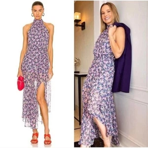 Neu mit Etikett Veronica Bartkleid Leia asymmetrisch Midi lila geblümt - Bild 1 von 10