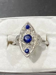 Modern Ring Size 9.5 Blue Stones - Picture 1 of 7