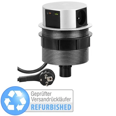 revolt Versenkbare Tisch-Steckdose, Qi-kompatibel, Versandrückläufer - Bild 1 von 4