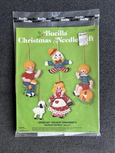 Bucilla Christmas Jeweled Ornaments Kit Nursery Rhymes 3391 NOS - Picture 1 of 2