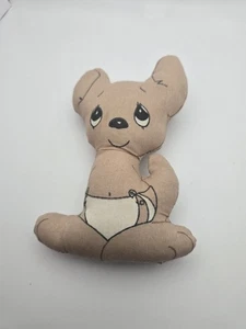 Vintage 1970s Cut & Sew Kangaroo Joey Plush Handmade Retro Fabric Stuffe - Picture 1 of 2
