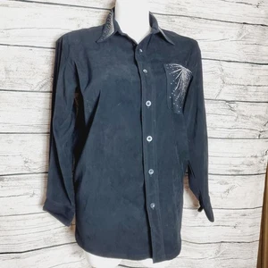 CHRISTINE ALEXANDER Black Long Sleeve Button Down Shirt Size Large - Picture 1 of 8