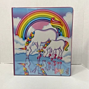 Vintage Lisa Frank Markie & Celeste Unicorn Happy Birthday Folder 3 Ring Binder - Picture 1 of 10