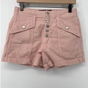 Pantalones Cortos Veronica Barba Robbie Botón Delantero Cintura Alta Rosa Palisandro Mujeres 27 - Imagen 1 de 5