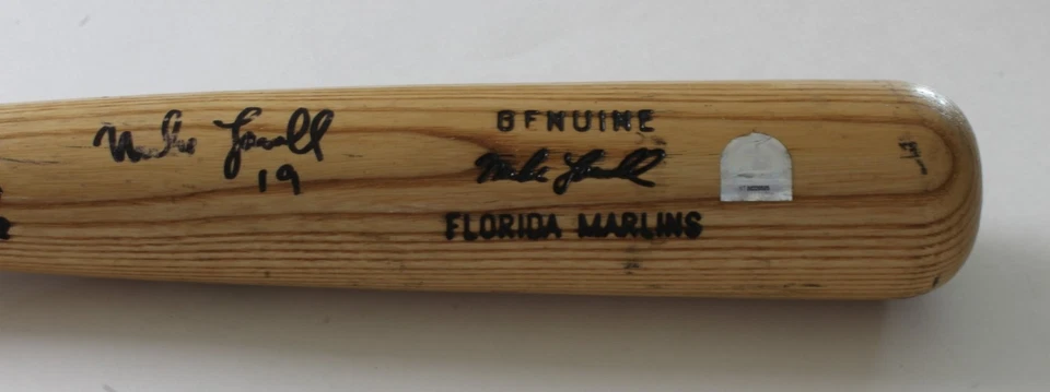 Bate de béisbol Louisville Slugger de los Marlins de Florida firmado por Mike Lowell con certificado de autenticidad 2004 Foto 1 de 4