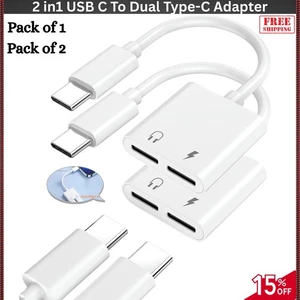 2 in1 USB C zu Dual Typ-C Adapter Konverter Splitter Audio für 15 Pro Max, 16Pro - Bild 1 von 9