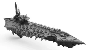 Chaos Gloomy Incrociatore (Stretto) | Battlefleet Colossus | Grimdark Future Warfleets - Foto 1 di 8